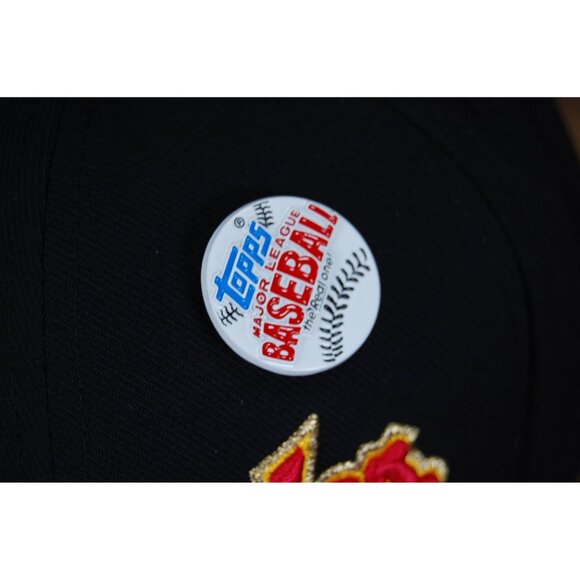 2023 Topps Lids x Mitchell & Ness Los Angeles Dodgers Fitted Hat Cap 7 5/8 Black - Picture 5 of 12